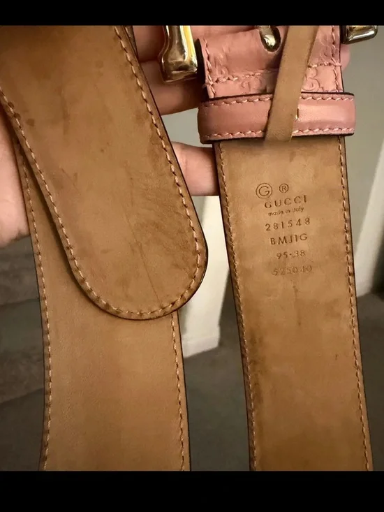 Gucci Guccissima Pink Leather Belt - Picture 3 of 4
